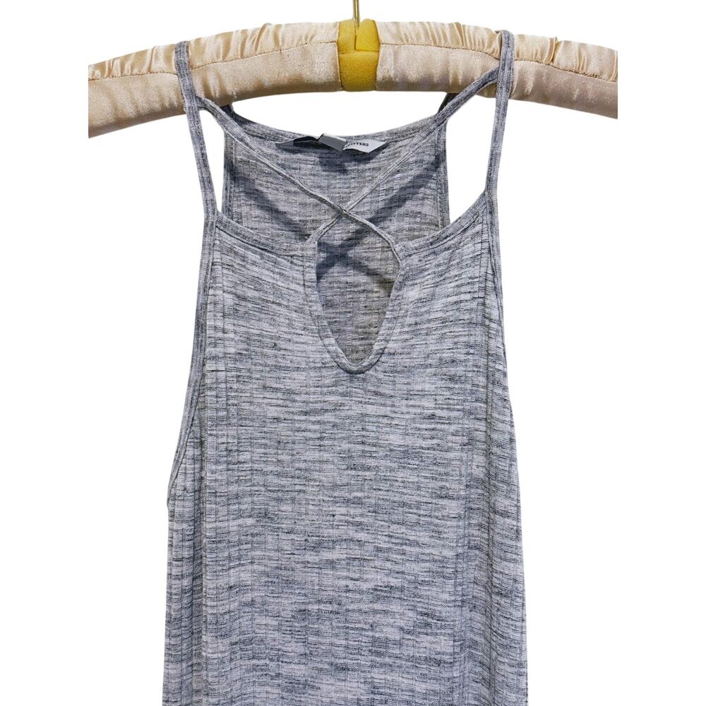 American Eagle Ribbed Maxi Dress Small Long Gray Minimal Coastal Soft Stretch - Picture 4 of 8